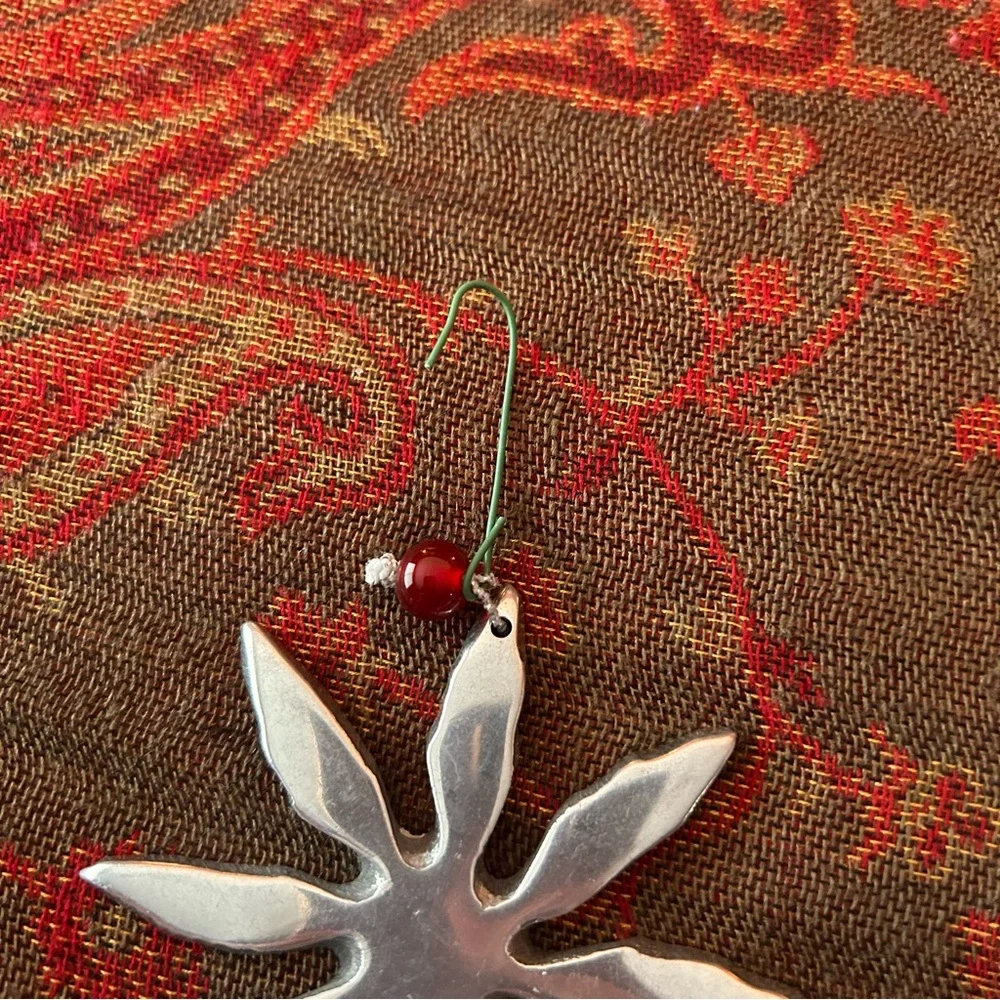 Crate&Barrel Vintage Christmas Silver Metal Ornaments Bundle